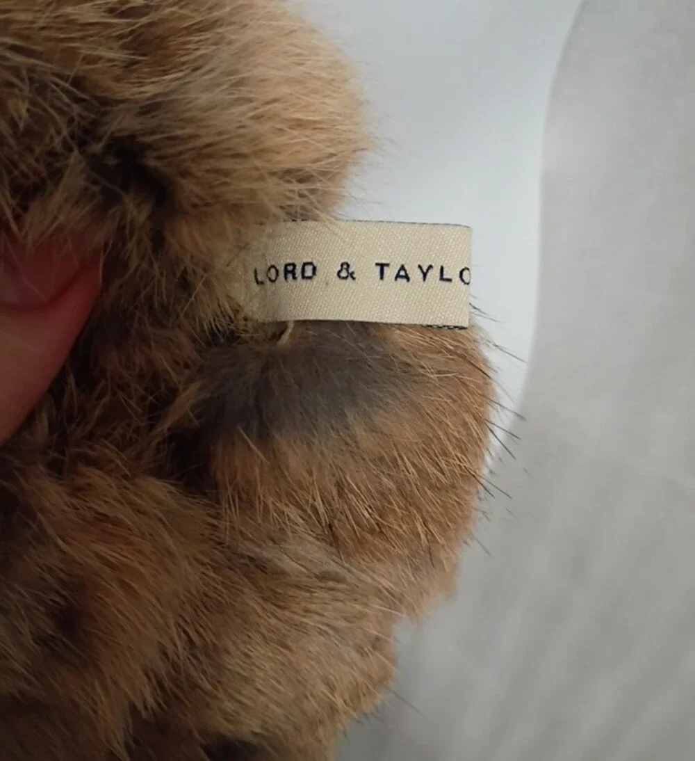 Lord and Taylor P lush Pom-Pom Rabbit Fur Scarf